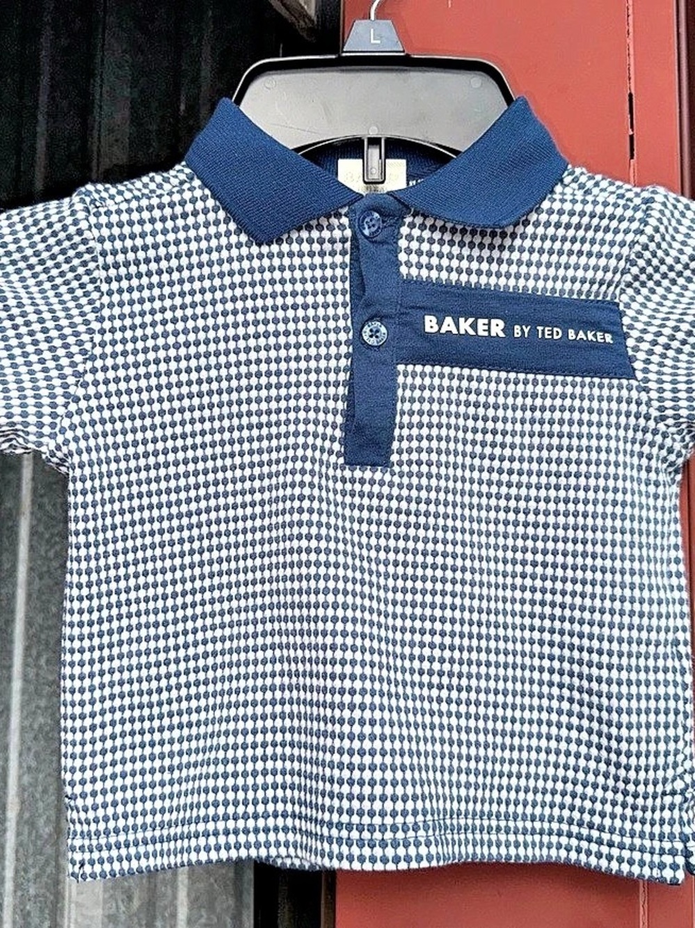 Baker by Ted Baker Baby 12M Blue Geometric Polo Like New